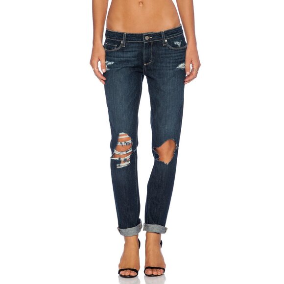 PAIGE Jimmy Jimmy Skinny Connor Destructed Blue Jeans 25 - Picture 1 of 7